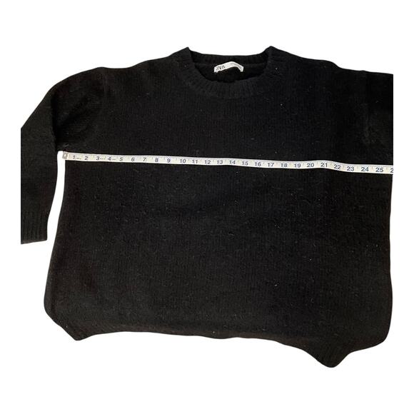 Zara Women’s Oversized Knit Sweater Size Small Black Boho Cozy Casual Chic - Picture 5 of 10